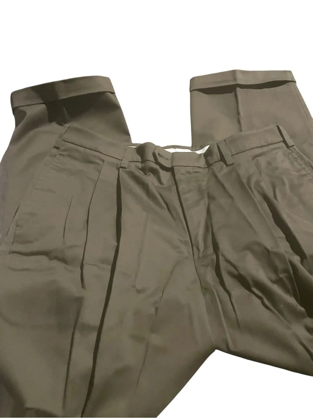 Savage comfort plus size 36 x 30 Classic Pleated Men's Dress Pants - Olive Green